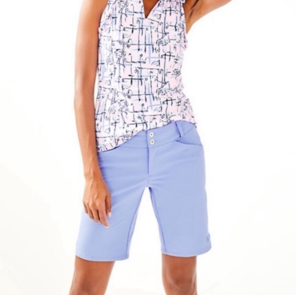 Lilly Pulitzer Fairway Performance Short Like New Blue Peri Size 14